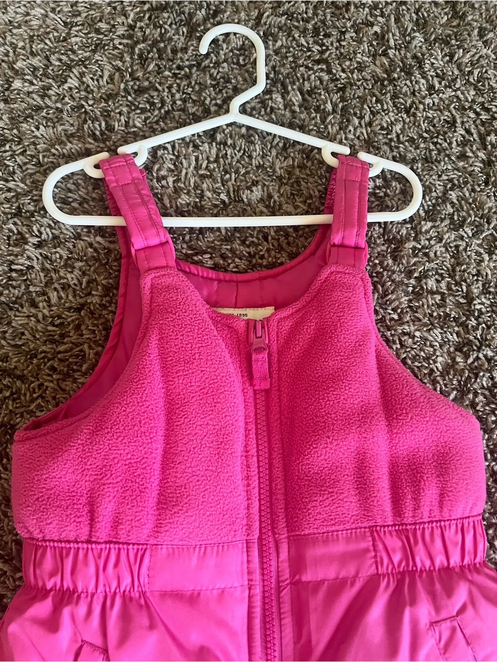 Girls' Bright Pink Insulated Snow Bib Pants